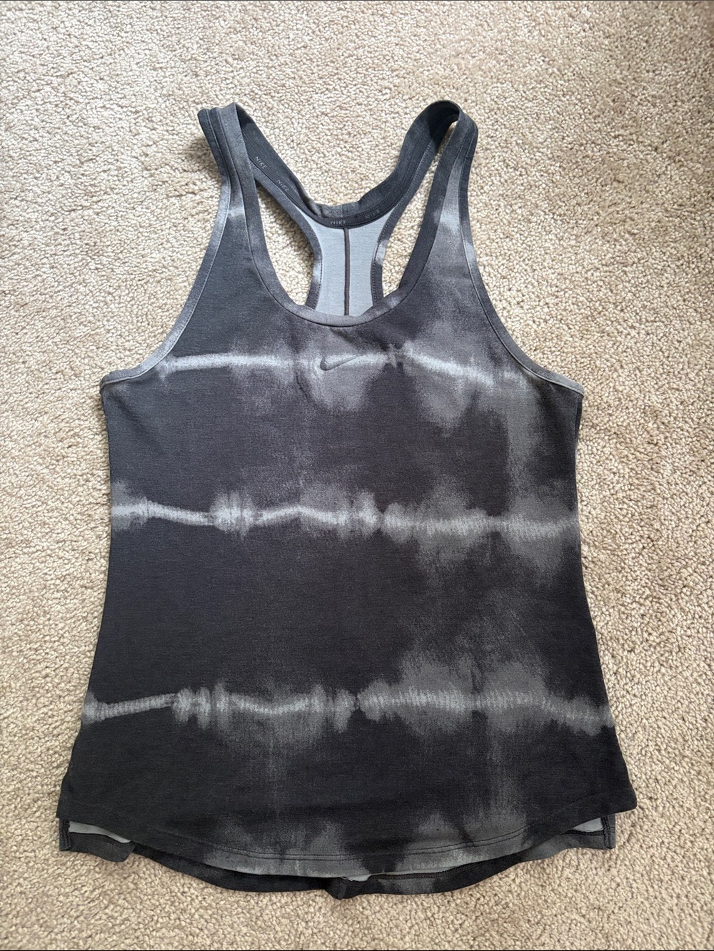Nike Black & Gray Tie-Dye Racerback Tank Top